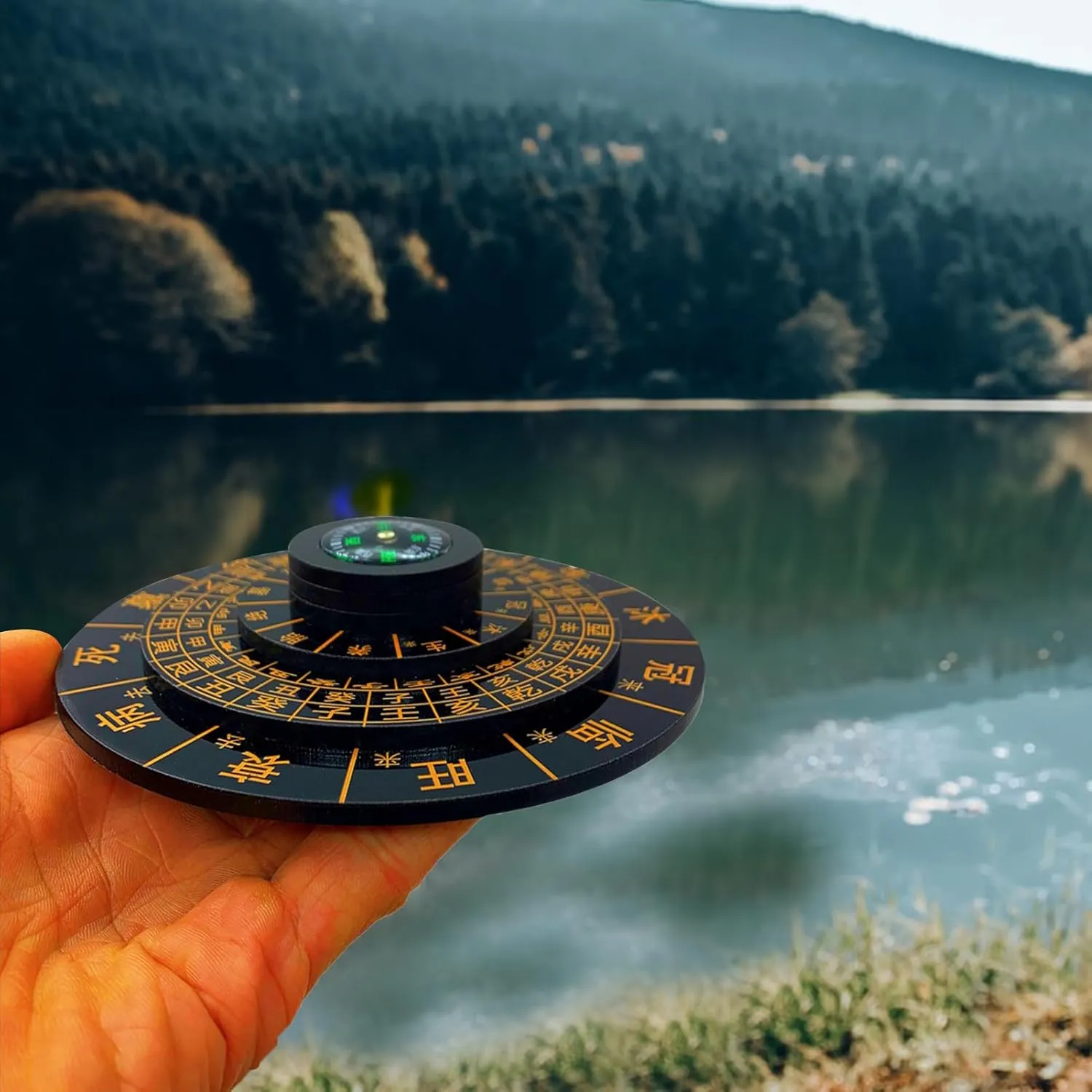 Chinese Feng Shui Luo Pan,Gossip Compass, Compass Hiking Survival | Altimeter for Hiking - Feng Shui Compass Five-Layer Rotating, Automatically Locate Tianchi, Explain Direction for Resident