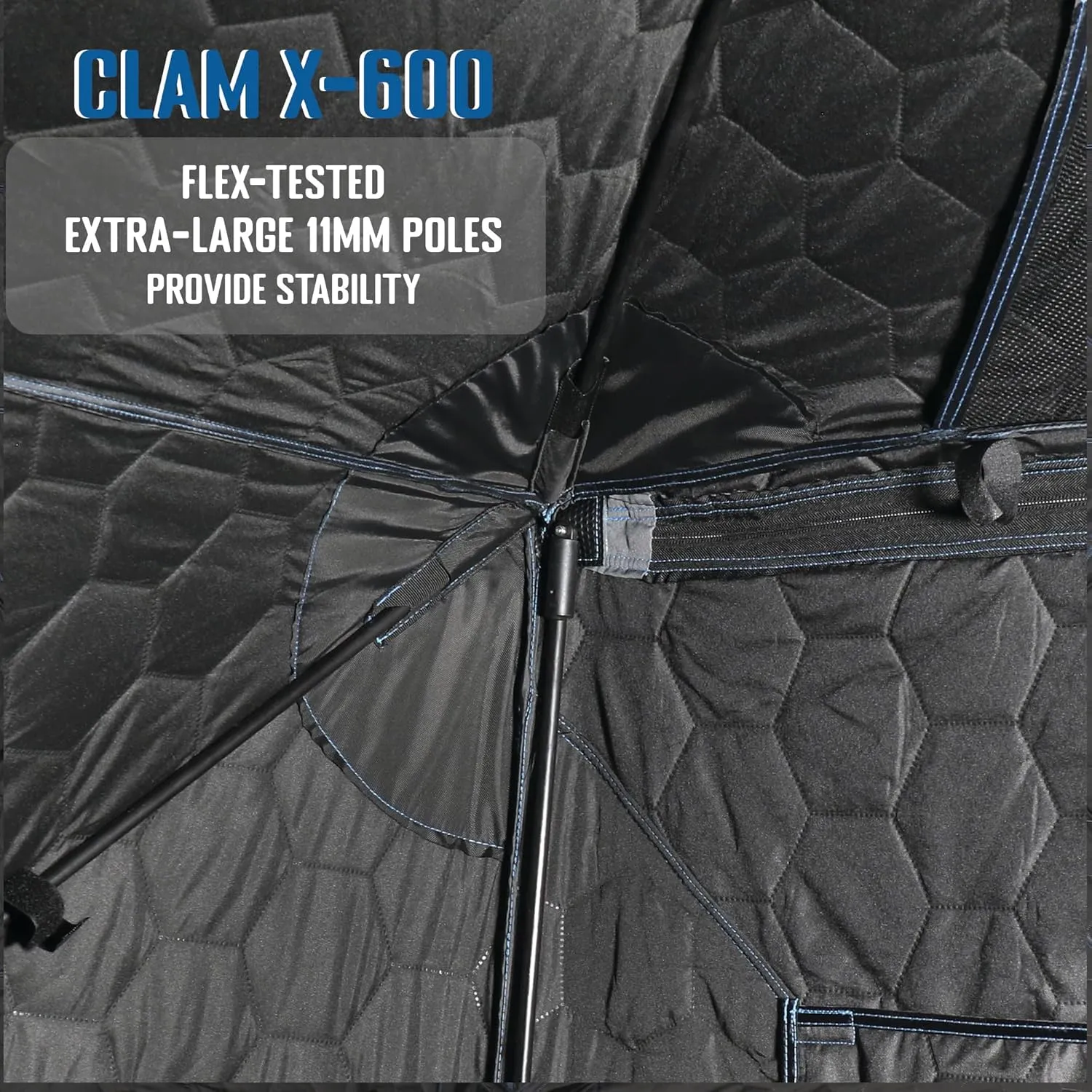 CLAM Portable Fishing Angler Thermal Hub Shelter Tent with Anchor Straps, Carrying Bag
