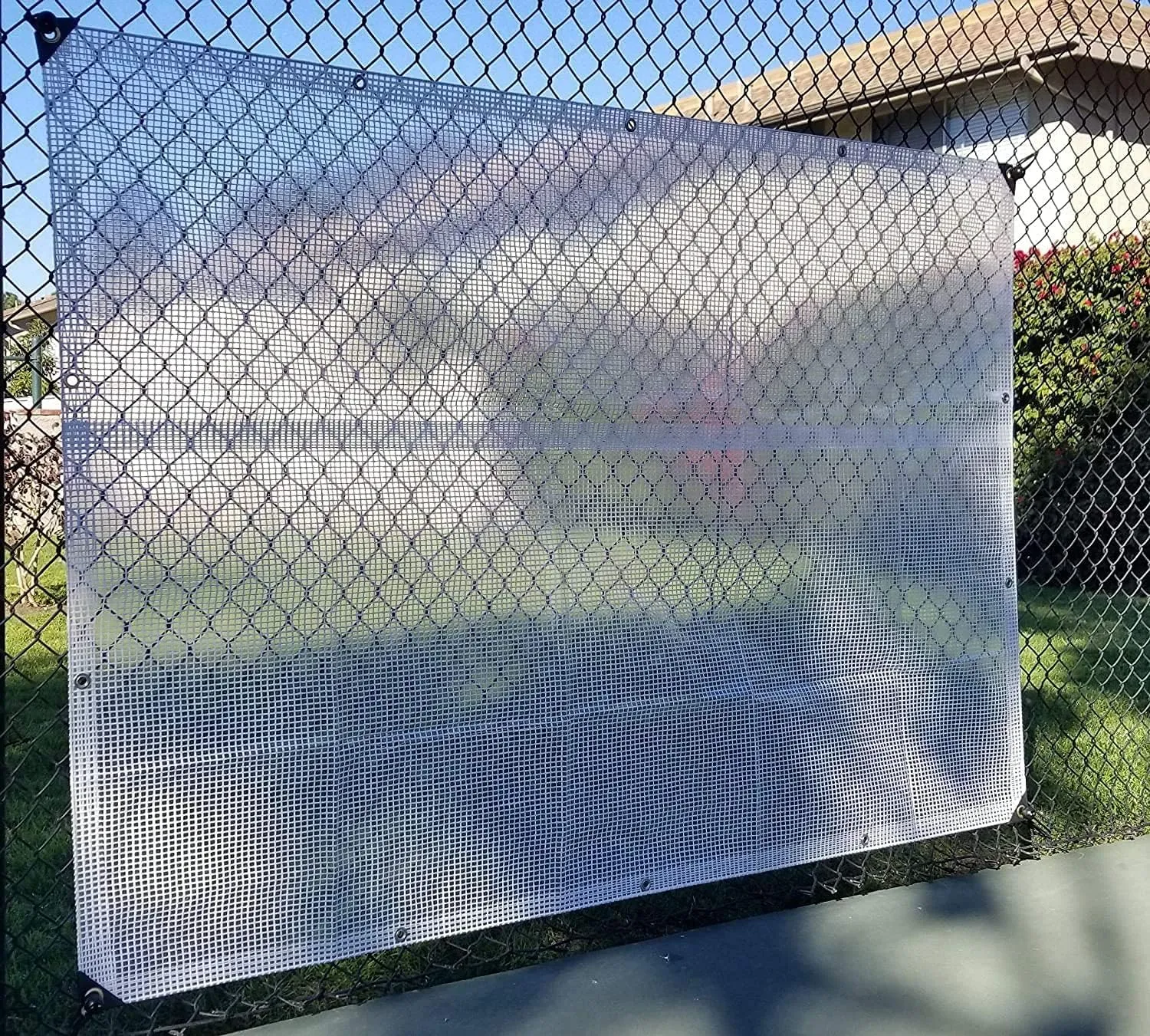 Clear Heavy Duty Clear See-Through Tarp Fiber Reinforced (14 Mil Poly Tarp) (14' X 14')
