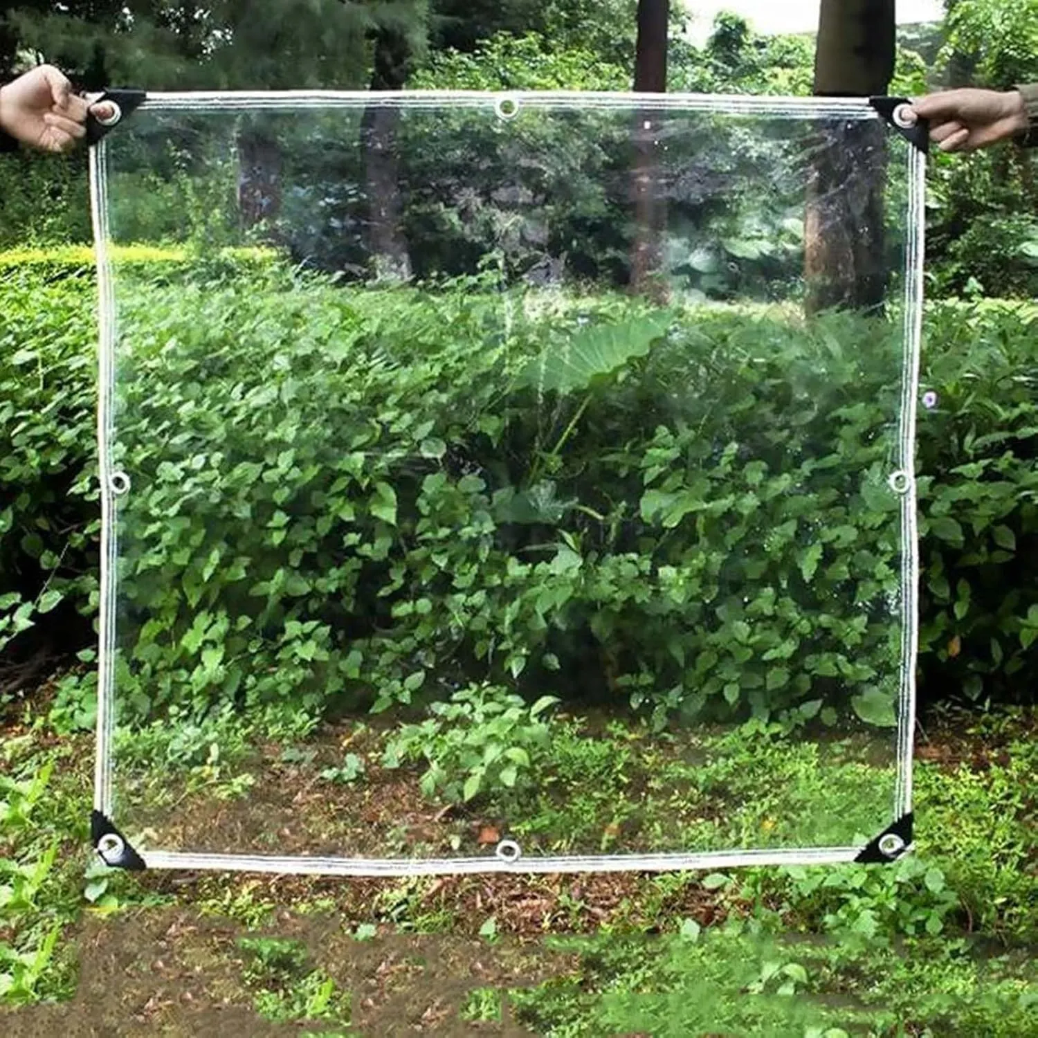 Clear Heavy Duty Waterproof Tarp 3.3x6.6ft, Clear PVC Plastic Tarp, Transparent Tarpaulin, Transparent Tarp Cover, PVC Plastic Cover with Grommets, Dustproof & Rainproof