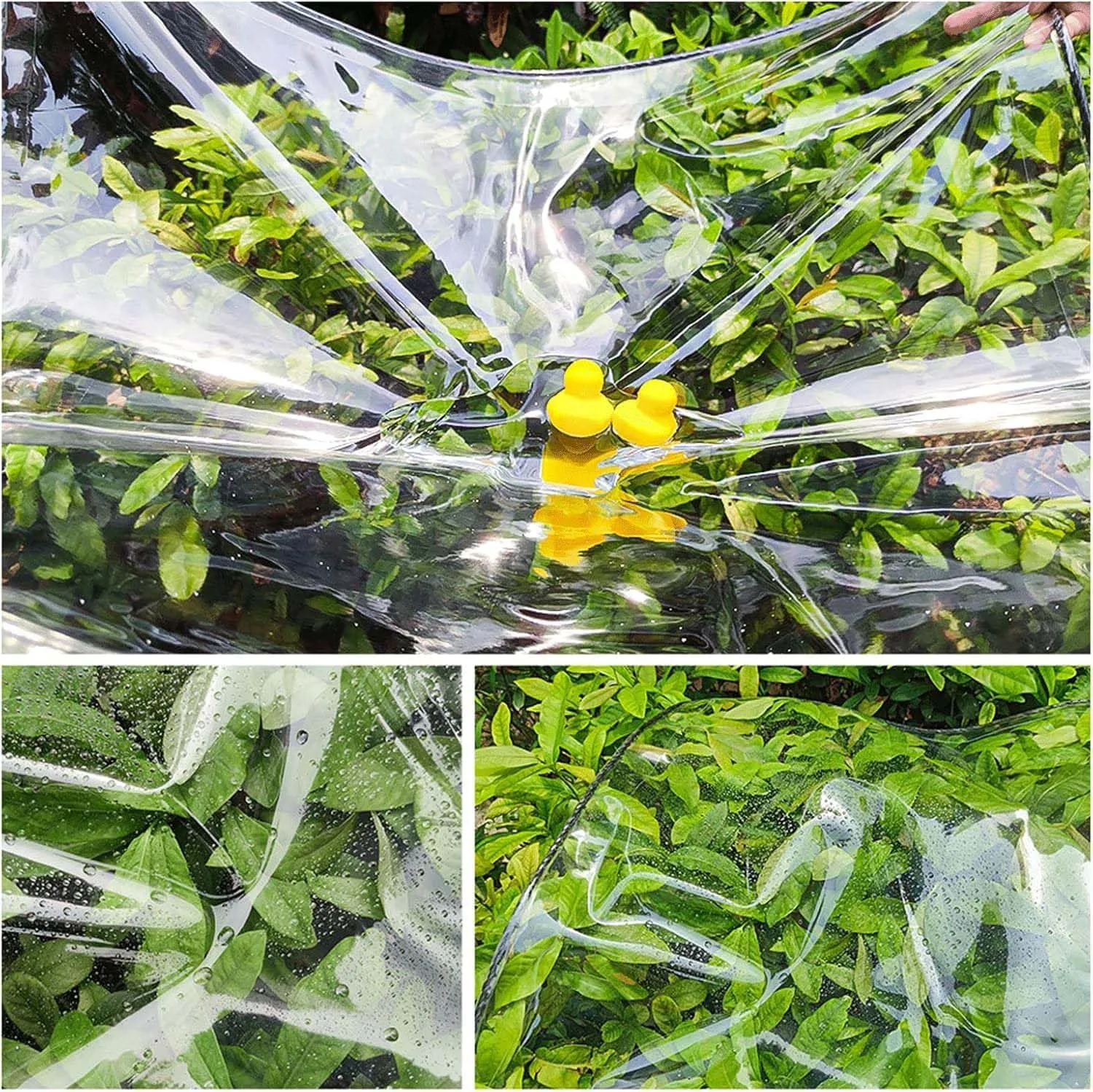 Clear PVC Tarps 1.6x23.0ft, Clear Tarpaulin Cover, Transparent Tarp with Grommets, Waterproof Outdoor Heavy Duty Tarpaulins, Ripstop, for Greenhouse, Patio, Porches