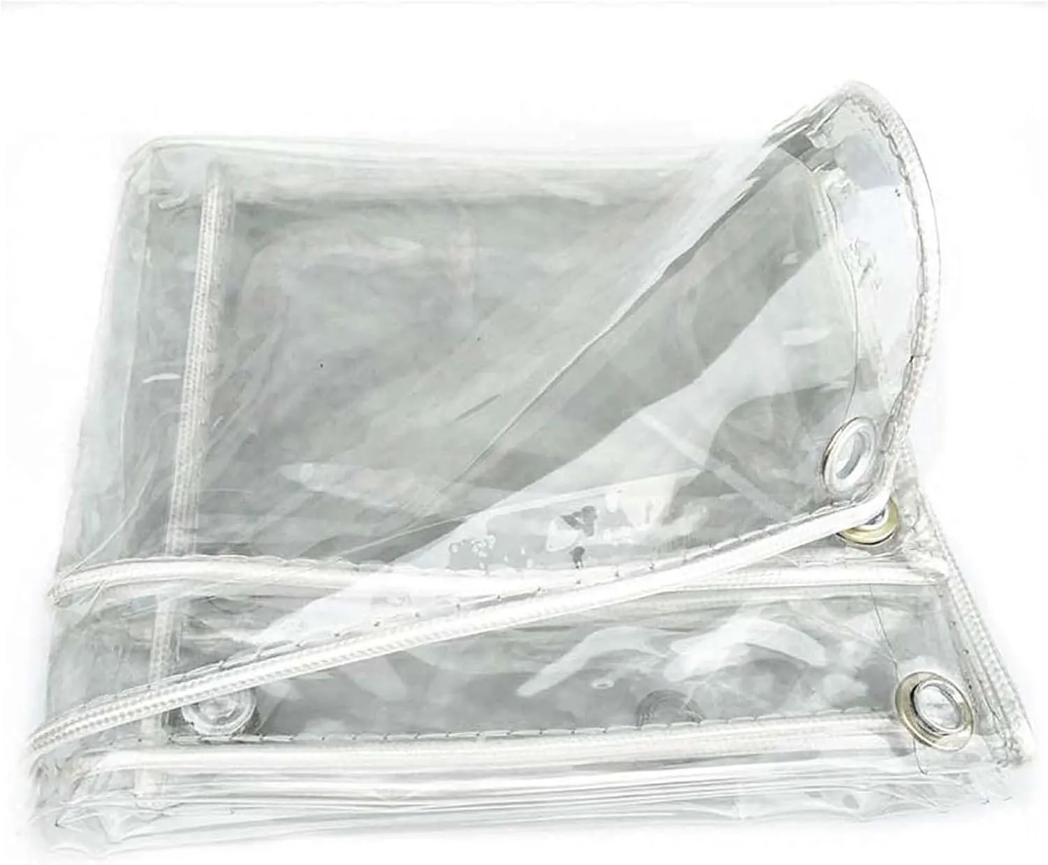 Clear PVC Tarps 1.6x23.0ft, Clear Tarpaulin Cover, Transparent Tarp with Grommets, Waterproof Outdoor Heavy Duty Tarpaulins, Ripstop, for Greenhouse, Patio, Porches