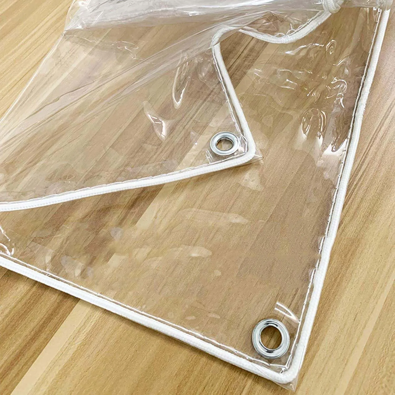 Clear PVC Tarps 1.6x23.0ft, Clear Tarpaulin Cover, Transparent Tarp with Grommets, Waterproof Outdoor Heavy Duty Tarpaulins, Ripstop, for Greenhouse, Patio, Porches