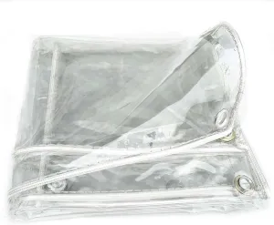 Clear PVC Tarps 1.6x23.0ft, Clear Tarpaulin Cover, Transparent Tarp with Grommets, Waterproof Outdoor Heavy Duty Tarpaulins, Ripstop, for Greenhouse, Patio, Porches
