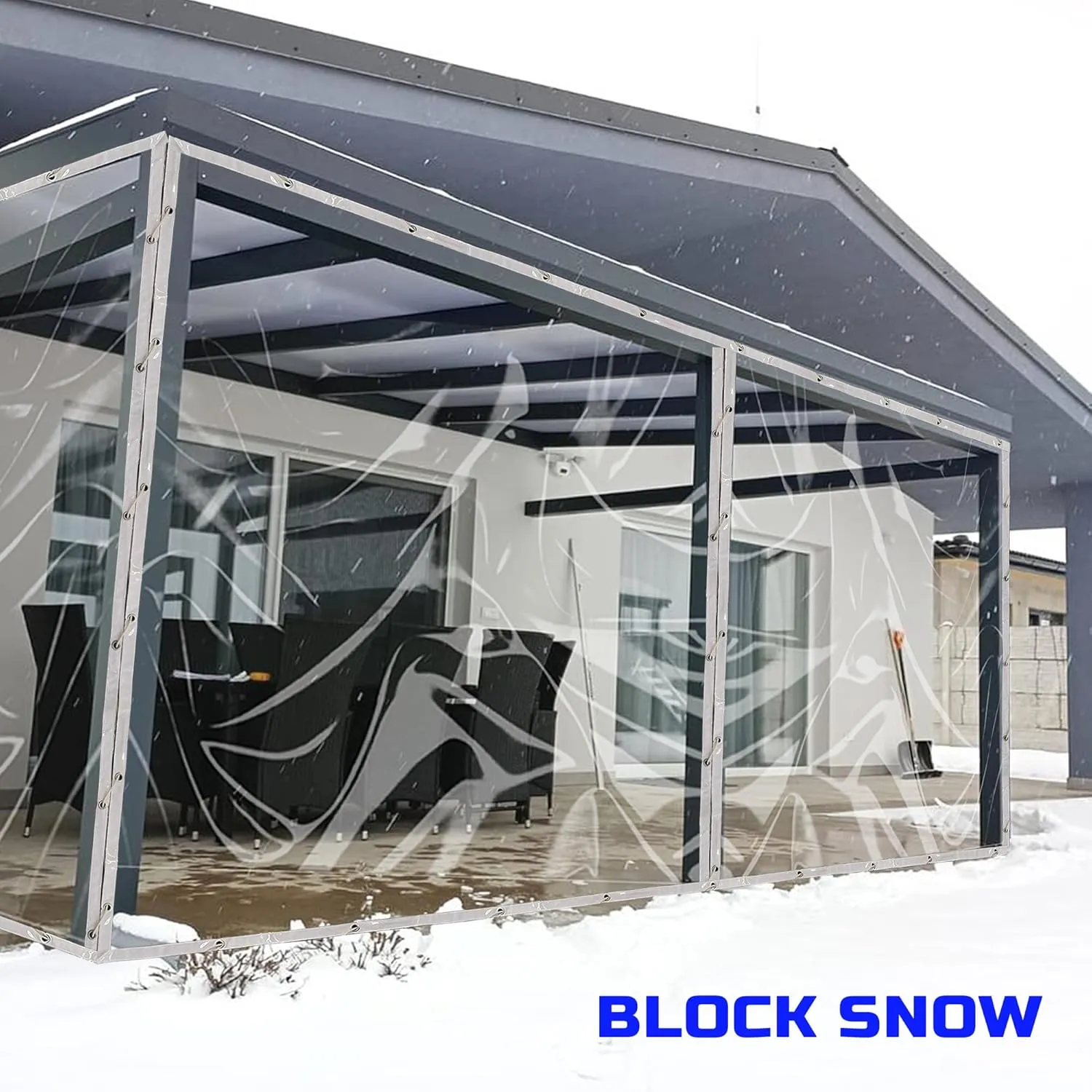 Clear Tarp 4 x 4FT, 20 Mil Clear Vinyl Tarp, Small Cover Plastic Sheeting with Grommets, Double-Stitched Reinforced Edges, Heavy Duty Tarps Waterproof and Tearproof