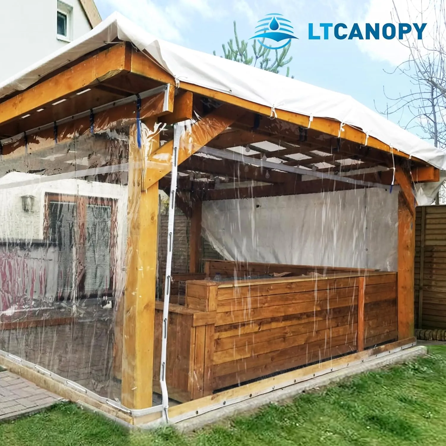 Clear Tarp 4 x 4FT, 20 Mil Clear Vinyl Tarp, Small Cover Plastic Sheeting with Grommets, Double-Stitched Reinforced Edges, Heavy Duty Tarps Waterproof and Tearproof