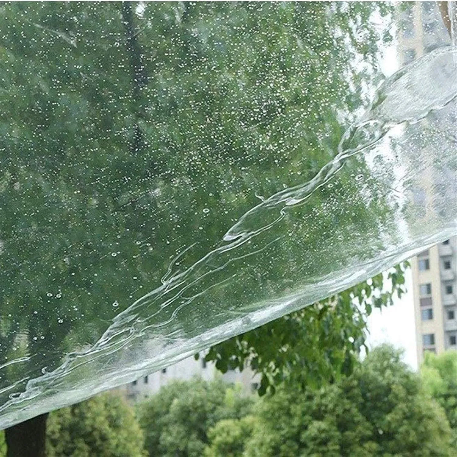 Clear Tarp Heavy Duty, 135g/m² Waterproof Cover Tarpaulin Sheet Anti-Tear Oil Proof Anti-Aging Emergency Rain Shelter Duty Dustproof for Outdoor Camping(300CMx600CM/9.9'x19.8')