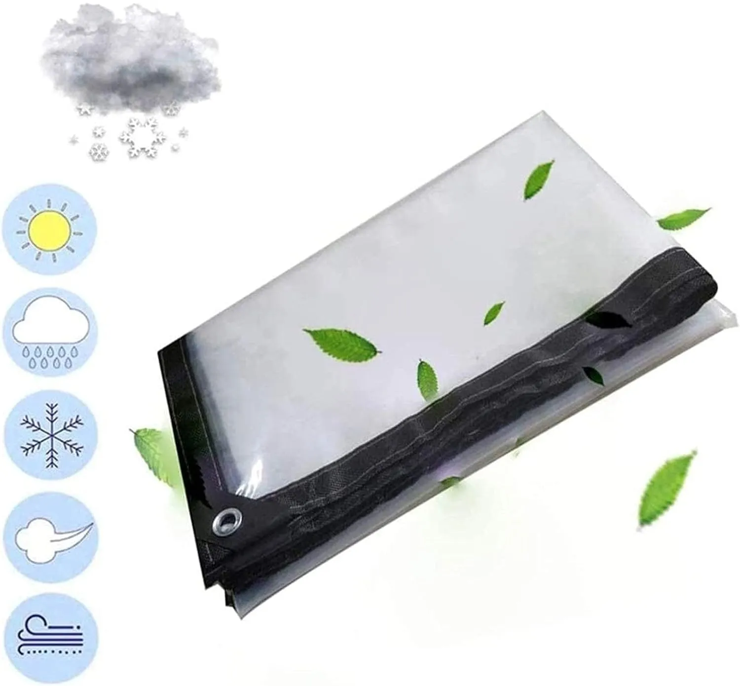 Clear Tarp Heavy Duty, 135g/m² Waterproof Cover Tarpaulin Sheet Anti-Tear Oil Proof Anti-Aging Emergency Rain Shelter Duty Dustproof for Outdoor Camping(300CMx600CM/9.9'x19.8')