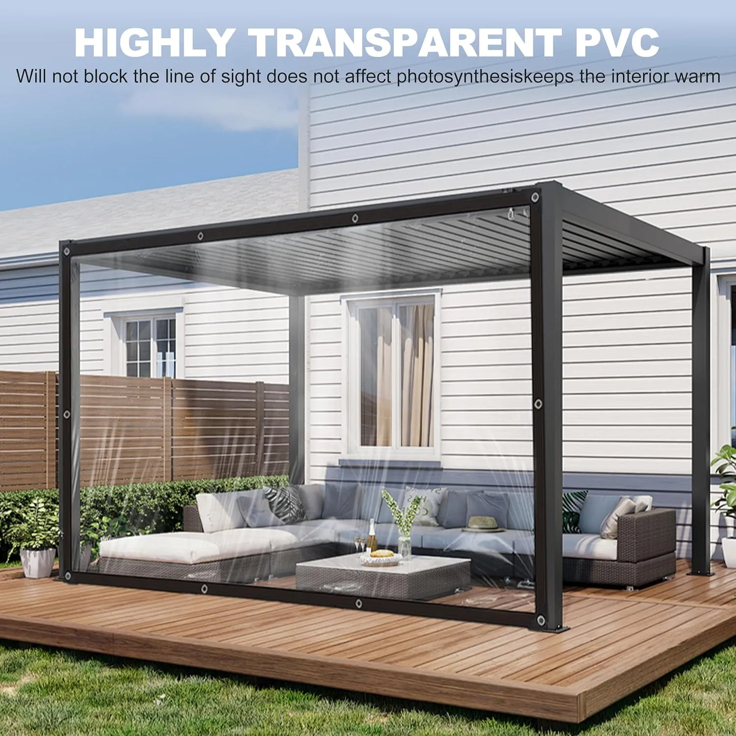 Clear Tarp Heavy-Duty Greenhouse Cover, UV-Resistant & Tear-Resistant, Durable Waterproof Material for Year-Round Plant Protection, 10x12 FT