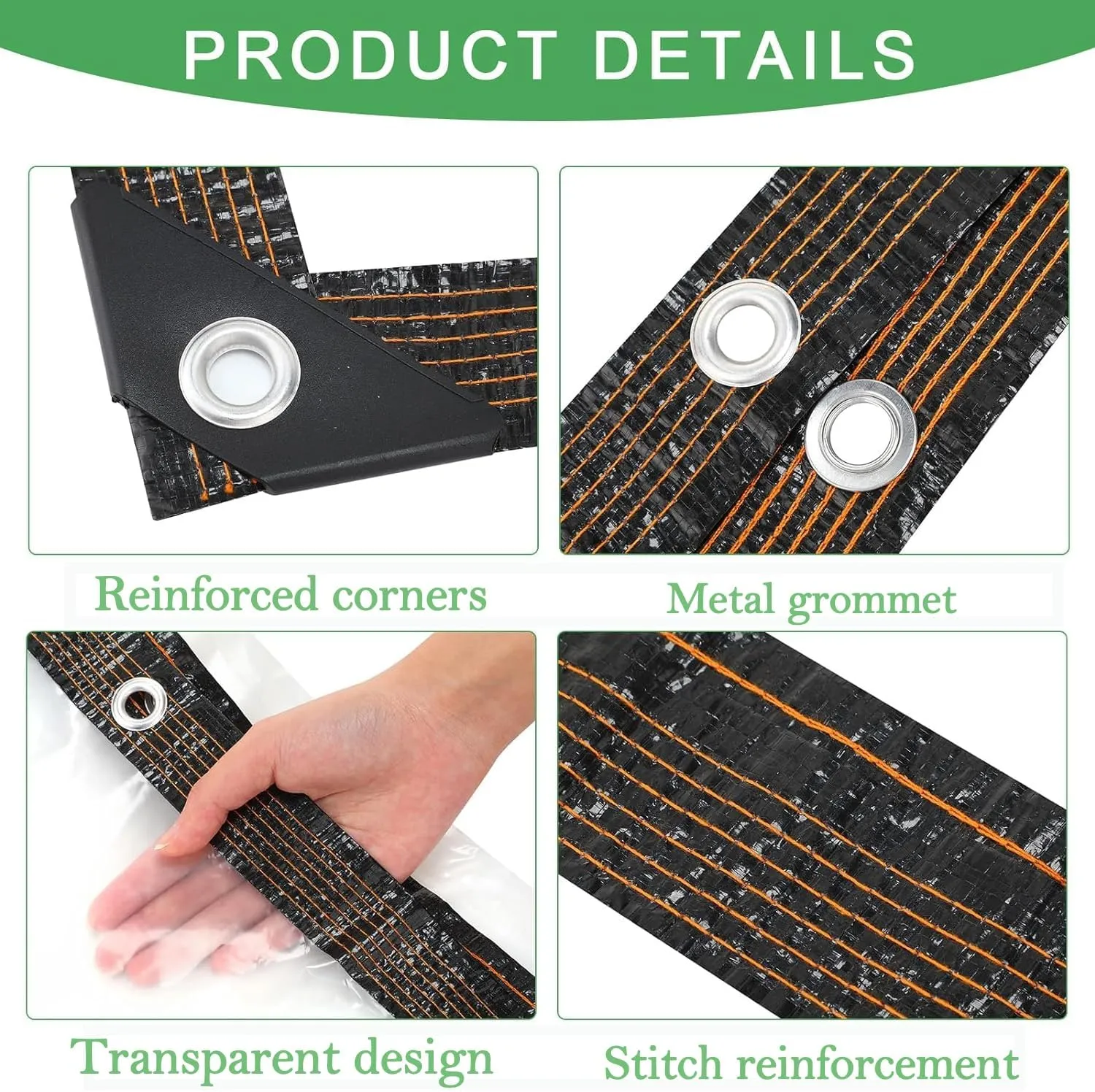 Clear Tarp Heavy Duty with Grommets,10ft×20ft,Waterproof,PVC,Thicken Tarpaulin Cover,Outdoor Transparent Cover for Garden Patio Lawn Plants Greenhouse or Barn