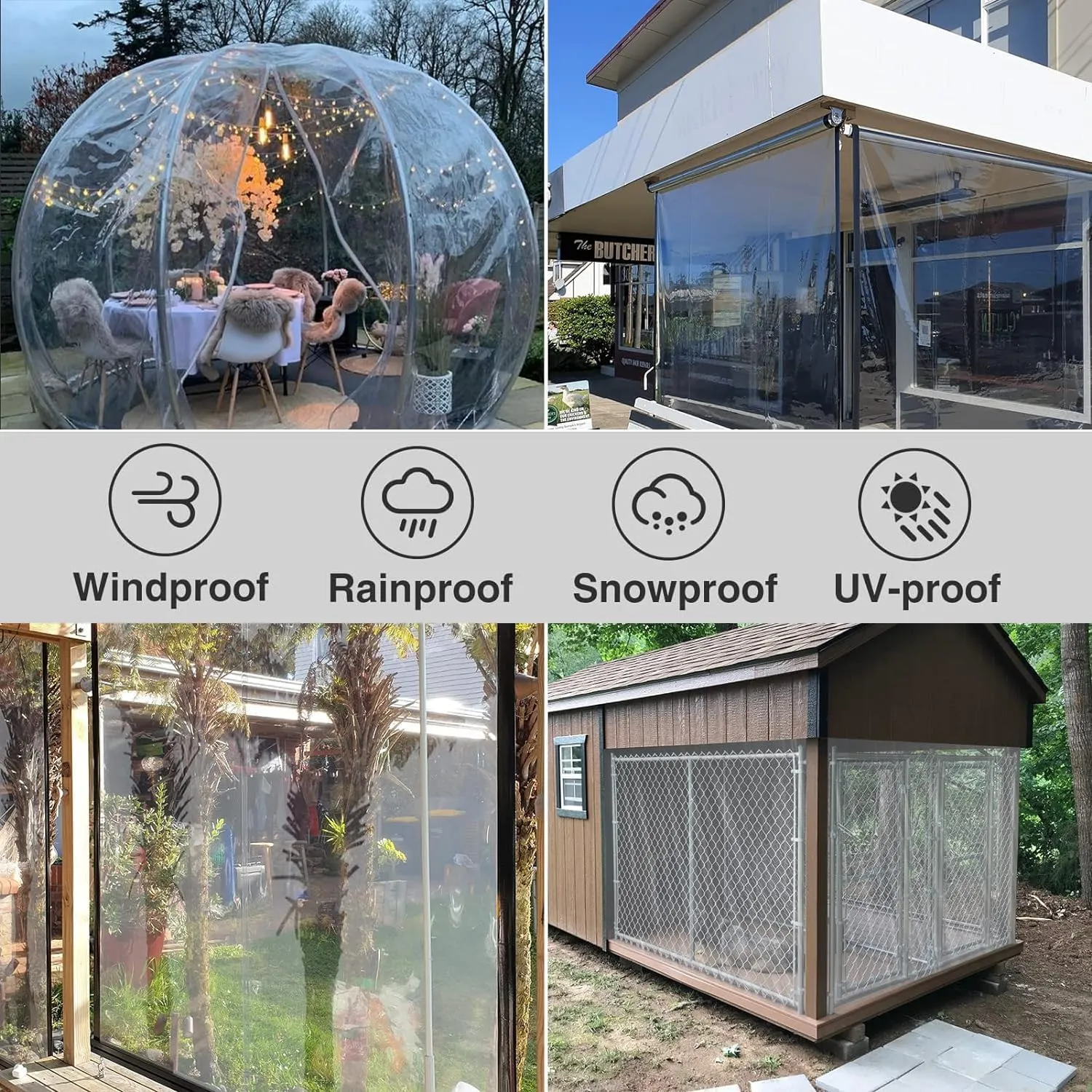 Clear Tarp Heavy Duty with Grommets,10ft×20ft,Waterproof,PVC,Thicken Tarpaulin Cover,Outdoor Transparent Cover for Garden Patio Lawn Plants Greenhouse or Barn