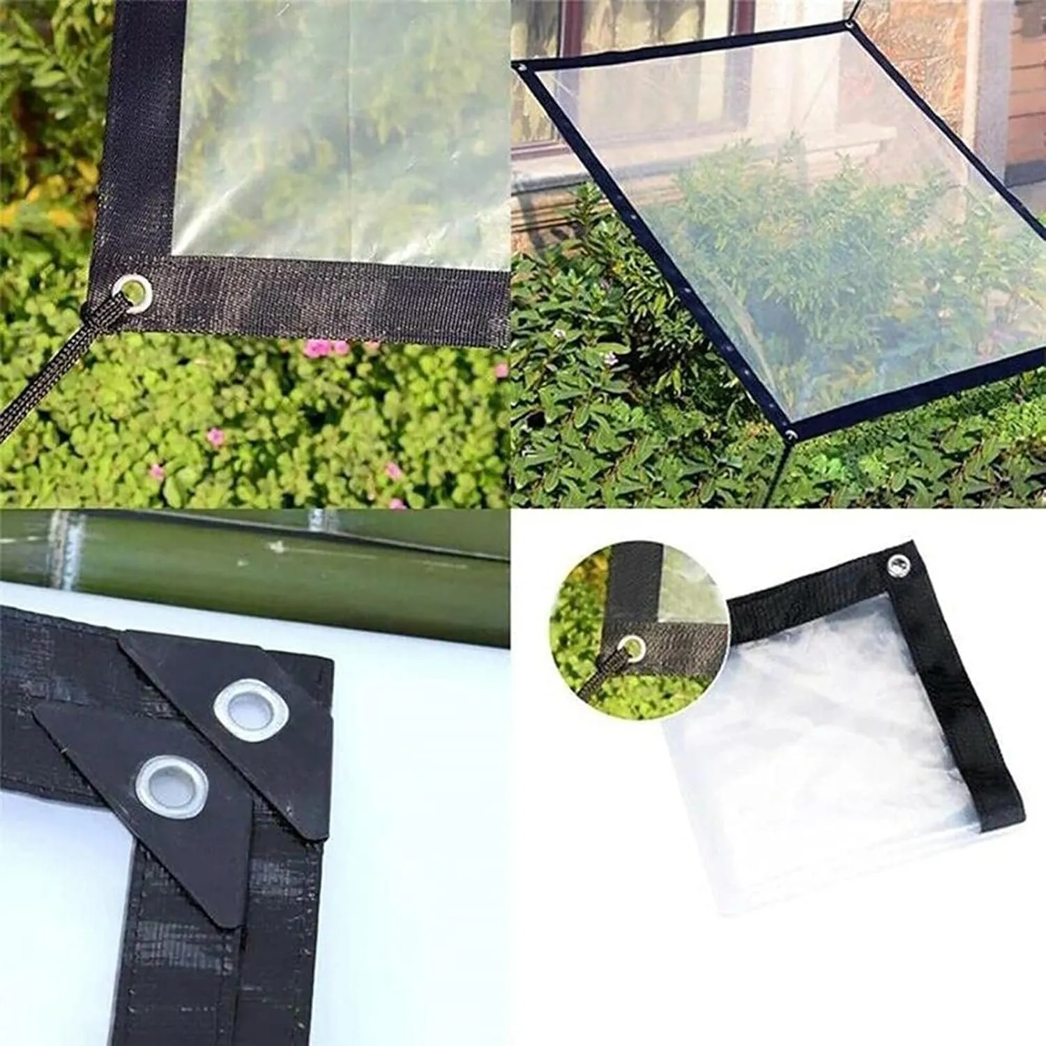 Clear Tarp Waterproof 7x13ft, Waterproof Tarpaulin, 100% UV & Weather Resistant Vinyl Coated PVC Tarps, Clear Poly Tarps with Grommets, Transparent Tarp Waterproof