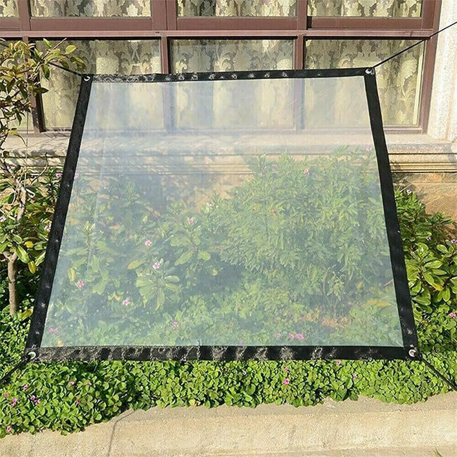 Clear Tarp Waterproof 7x13ft, Waterproof Tarpaulin, 100% UV & Weather Resistant Vinyl Coated PVC Tarps, Clear Poly Tarps with Grommets, Transparent Tarp Waterproof