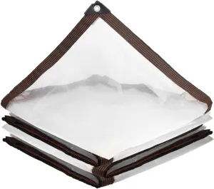 Clear Tarp Waterproof 7x13ft, Waterproof Tarpaulin, 100% UV & Weather Resistant Vinyl Coated PVC Tarps, Clear Poly Tarps with Grommets, Transparent Tarp Waterproof