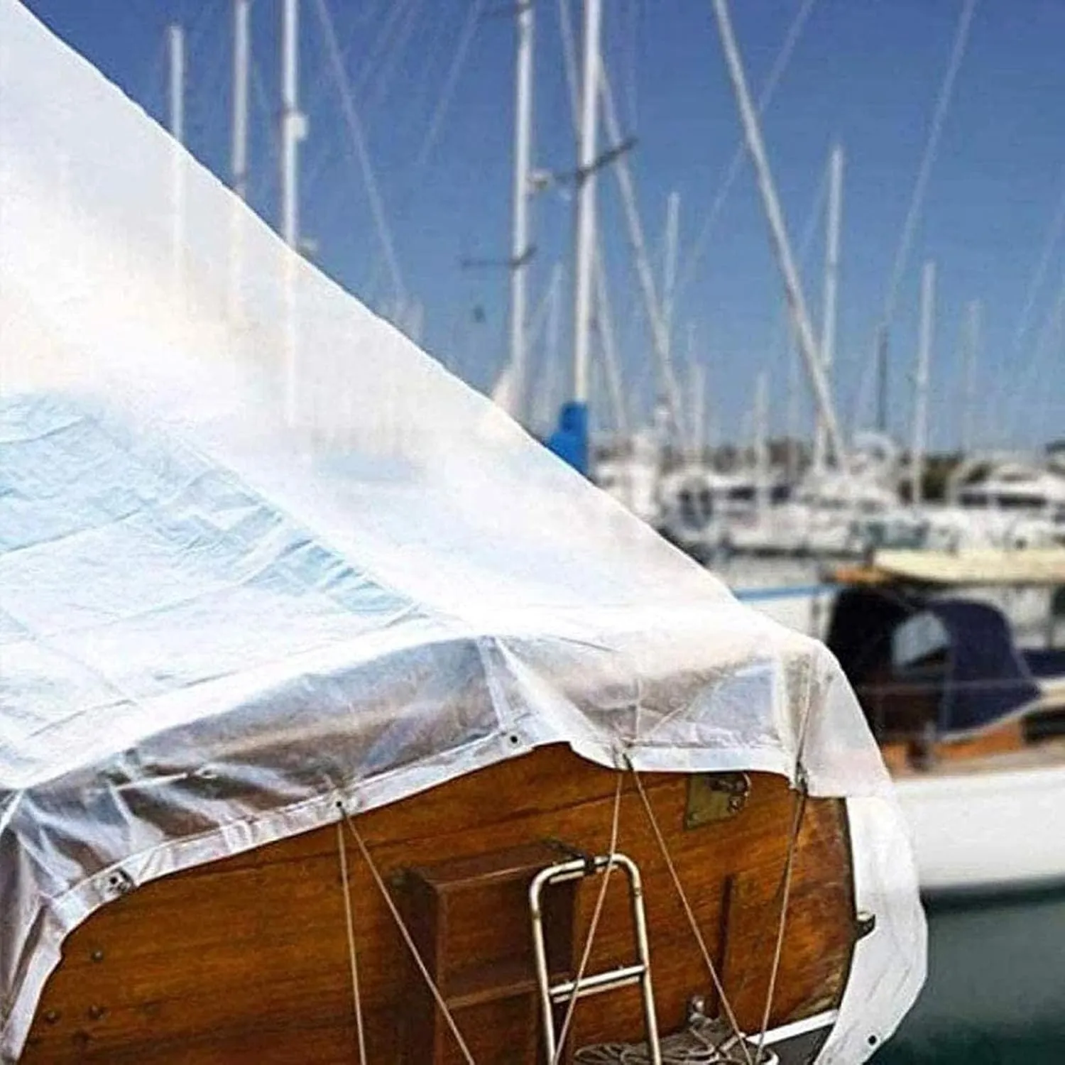 Clear Tarp Waterproof 7x13ft, Waterproof Tarpaulin, 100% UV & Weather Resistant Vinyl Coated PVC Tarps, Clear Poly Tarps with Grommets, Transparent Tarp Waterproof