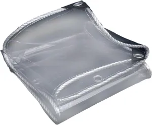 Clear Tarp Waterproof Duty Heavy Tear Resistant Cover Windproof Transparent Tarpaulin Outdoor Rainproof Covering for Farm, 2mx1.5m