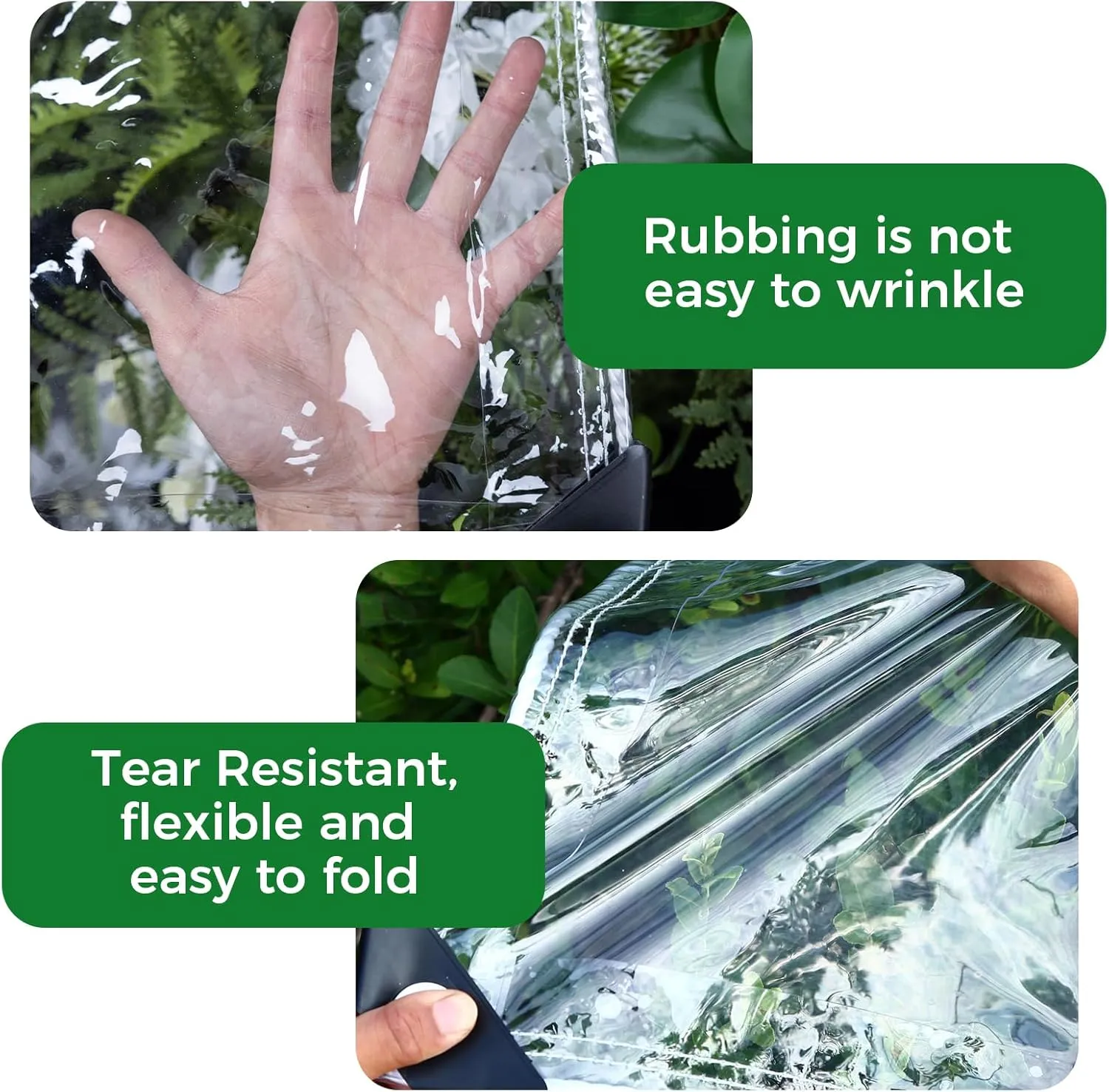 Clear Tarp5x7ft Clear Tarps with Grommets,14Mil Thickened Transparent Tear Resistant PVC Vinyl Tarpaulin Enclosure with Reinforced Edges,Clear Tarps Heavy Duty Waterproof for Patio,Porch and Outdoor