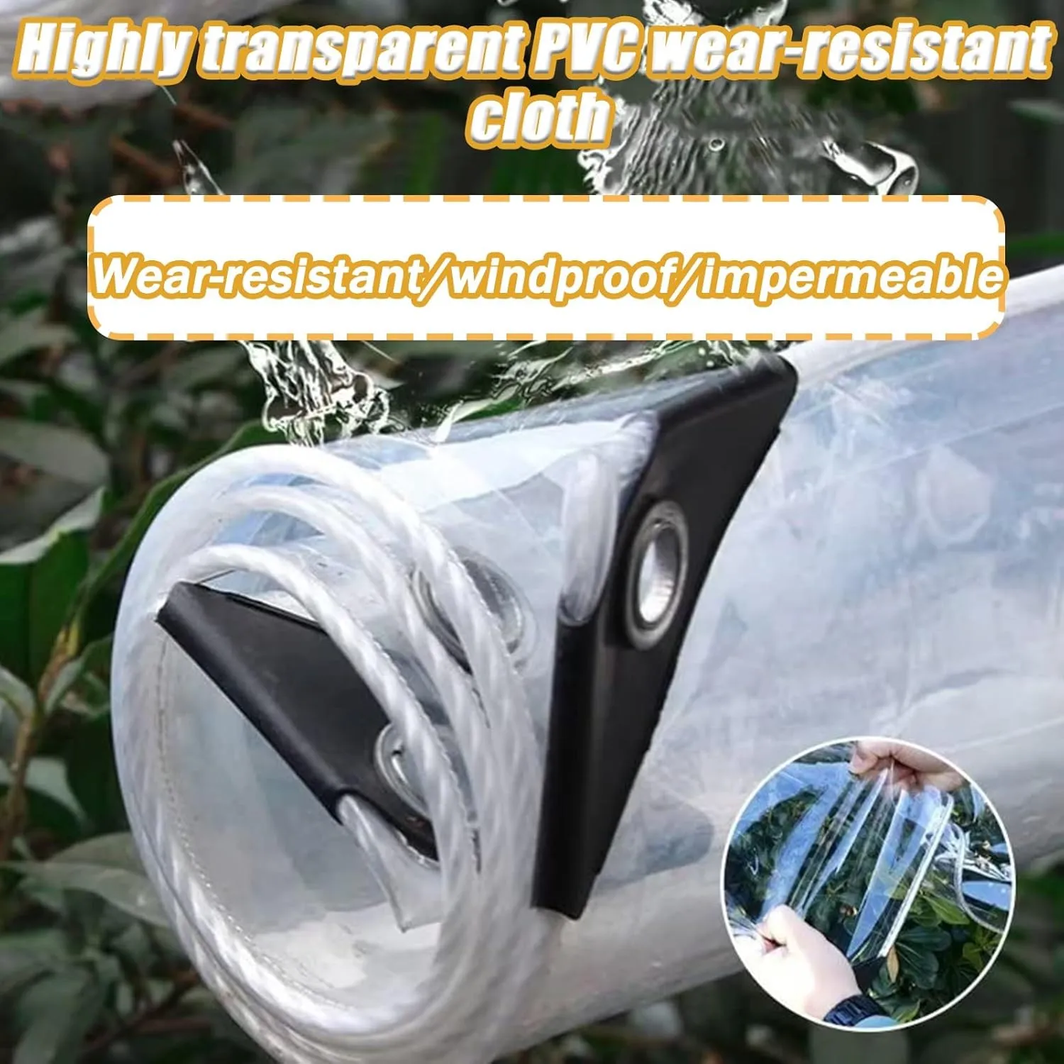 Clear Tarpaulin Waterproof Heavy Duty Transparent Tarpaulin Sheet with Eyelets Plastic Tarp Windproof Transparent Tarpaulin Cover Outdoor Transparent Tarp PVC Tarpaulin(10 * 15m/394 * 591in)