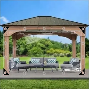 Clear Tarpaulin Waterproof Heavy Duty Transparent Tarpaulin Sheet with Eyelets Plastic Tarp Windproof Transparent Tarpaulin Cover Outdoor Transparent Tarp PVC Tarpaulin(10 * 15m/394 * 591in)