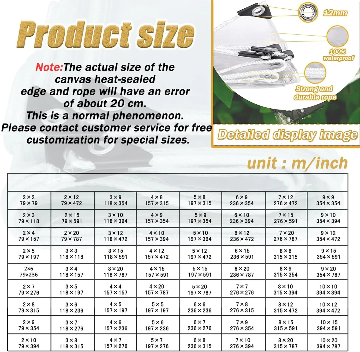 Clear Tarpaulin Waterproof Heavy Duty Transparent Tarpaulin Sheet with Eyelets Plastic Tarp Windproof Transparent Tarpaulin Cover Outdoor Transparent Tarp PVC Tarpaulin(10 * 15m/394 * 591in)