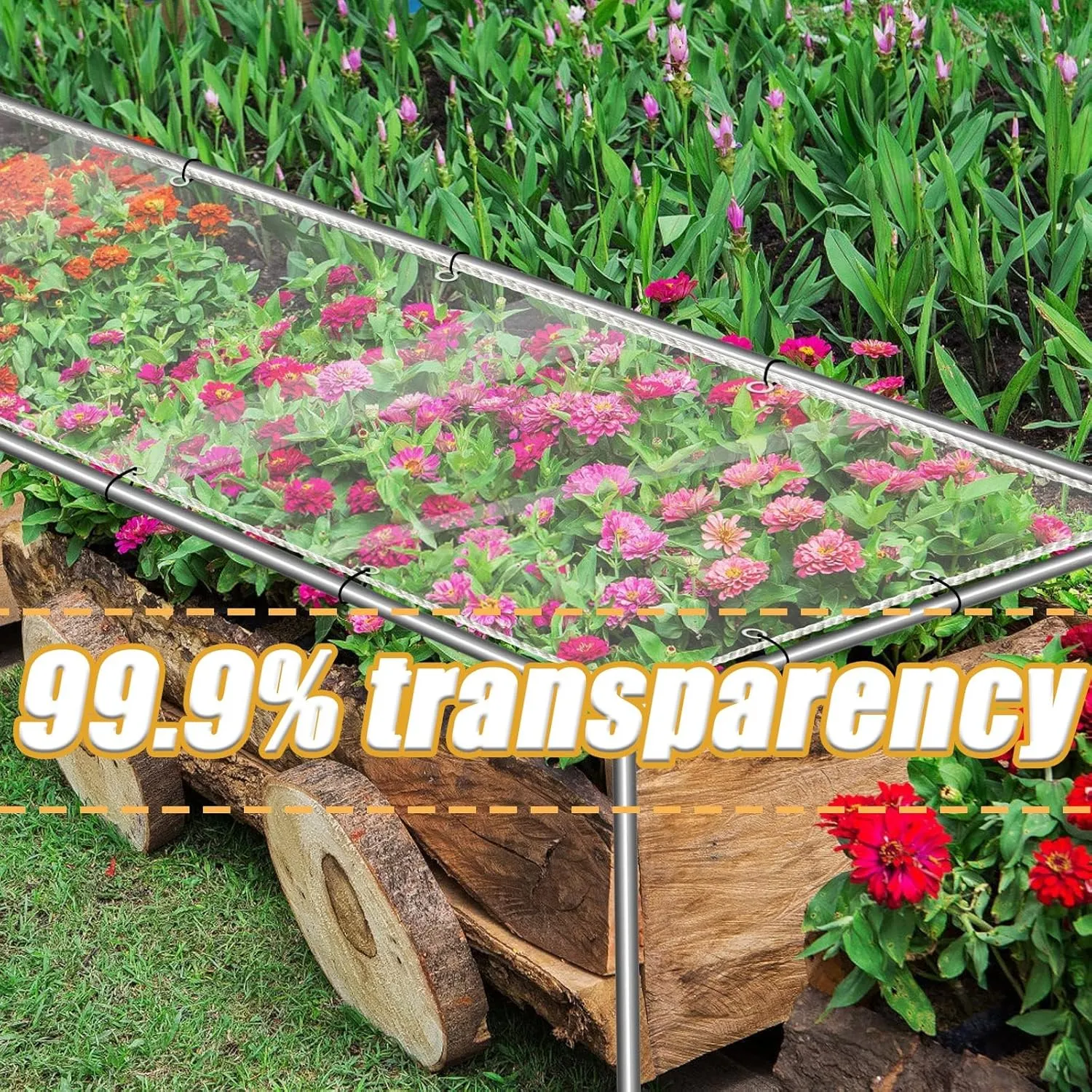 Clear Tarpaulin Waterproof Heavy Duty Transparent Tarpaulin Sheet with Eyelets Plastic Tarp Windproof Transparent Tarpaulin Cover Outdoor Transparent Tarp PVC Tarpaulin(10 * 15m/394 * 591in)
