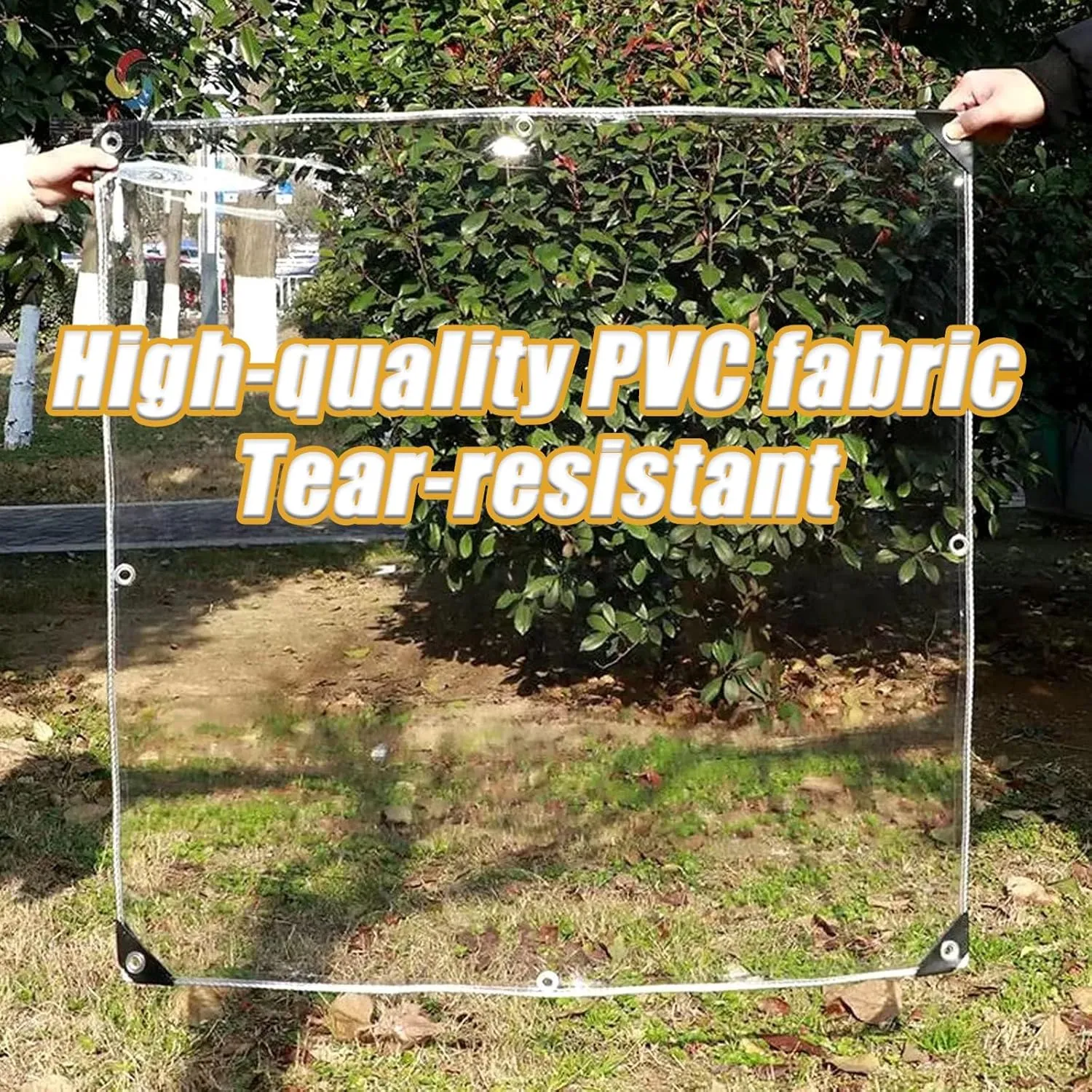 Clear Tarpaulin Waterproof Heavy Duty Transparent Tarpaulin Sheet with Eyelets Plastic Tarp Windproof Transparent Tarpaulin Cover Outdoor Transparent Tarp PVC Tarpaulin(10 * 15m/394 * 591in)