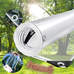Clear Tarps Heavy Duty PVC, 14Mil Thickened Tear Resistant Waterproof PVC Vinyl Tarp，Protects Against Water,Tear, Cold Weather Resistan，for Patio,Porch and Outdoor（7' x 10'）