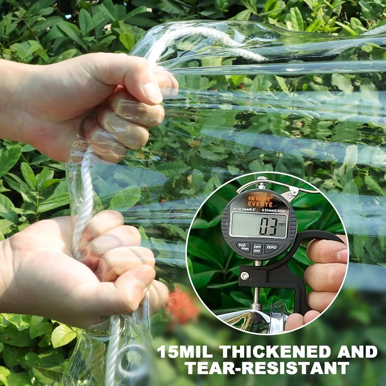 Clear Tarps Heavy Duty: PVC Thicken Transparent Tarpaulin Windproof Weather Proof UV Resistant Rip and Tear Durable Plastic Vinyl Tarp with Metal Grommets for Pavilion, Chicken,Porch 1-Pack