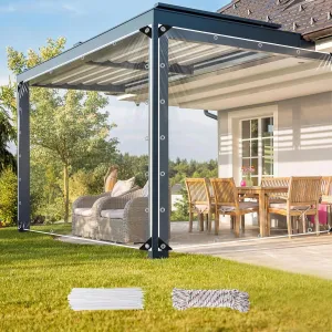 Clear Tarps Heavy Duty: PVC Thicken Transparent Tarpaulin Windproof Weather Proof UV Resistant Rip and Tear Durable Plastic Vinyl Tarp with Metal Grommets for Pavilion, Chicken,Porch 1-Pack