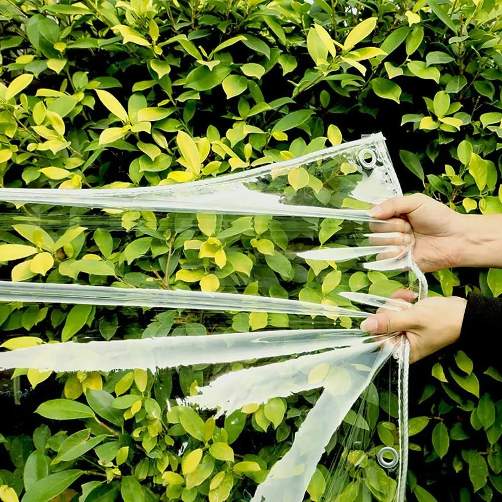 Clear Tarps in Multiple Sizes Transparent Tarpaulin Waterproof Tarpaulin 00% UV & Weather Resistant Vinyl Coated PVC Tarps/Perfect for Curtains (Color : Clear, Size : 3 * 10m)