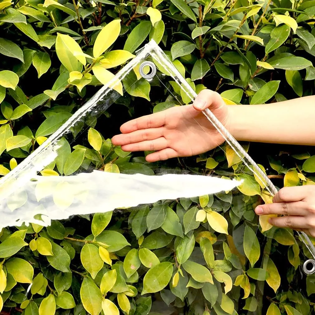 Clear Tarps in Multiple Sizes Transparent Tarpaulin Waterproof Tarpaulin 00% UV & Weather Resistant Vinyl Coated PVC Tarps/Perfect for Curtains (Color : Clear, Size : 3 * 10m)