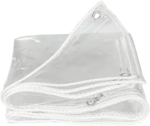 Clear Tarps in Multiple Sizes Transparent Tarpaulin Waterproof Tarpaulin 00% UV & Weather Resistant Vinyl Coated PVC Tarps/Perfect for Curtains (Color : Clear, Size : 3 * 10m)