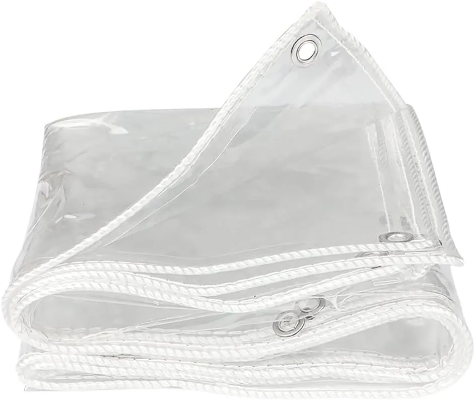 Clear Tarps in Multiple Sizes Transparent Tarpaulin Waterproof Tarpaulin 00% UV & Weather Resistant Vinyl Coated PVC Tarps/Perfect for Curtains (Color : Clear, Size : 3 * 10m)