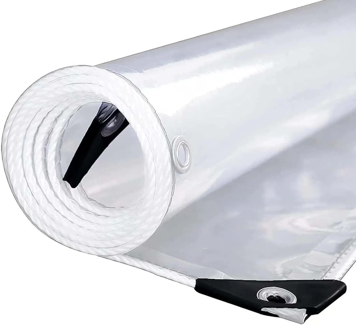 Clear Transparent PVC Heavy Duty Tarps 1.6x9.8ft, Outdoor Waterproof Clear Tarp with Grommets, Clear Tarps Windproof, Rainproof, for Greenhouse, Patio, Porches
