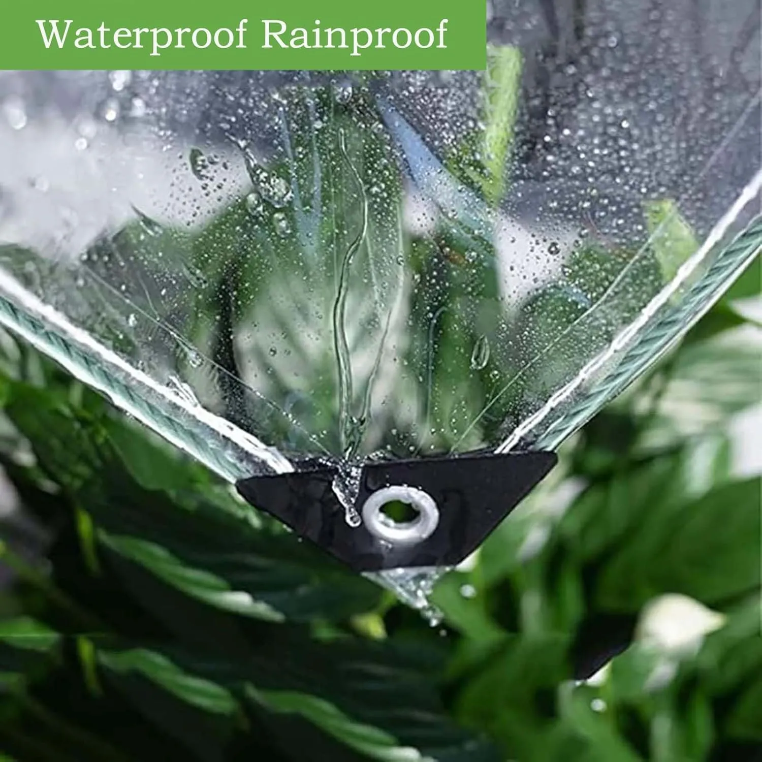Clear Transparent PVC Heavy Duty Tarps 1.6x9.8ft, Outdoor Waterproof Clear Tarp with Grommets, Clear Tarps Windproof, Rainproof, for Greenhouse, Patio, Porches