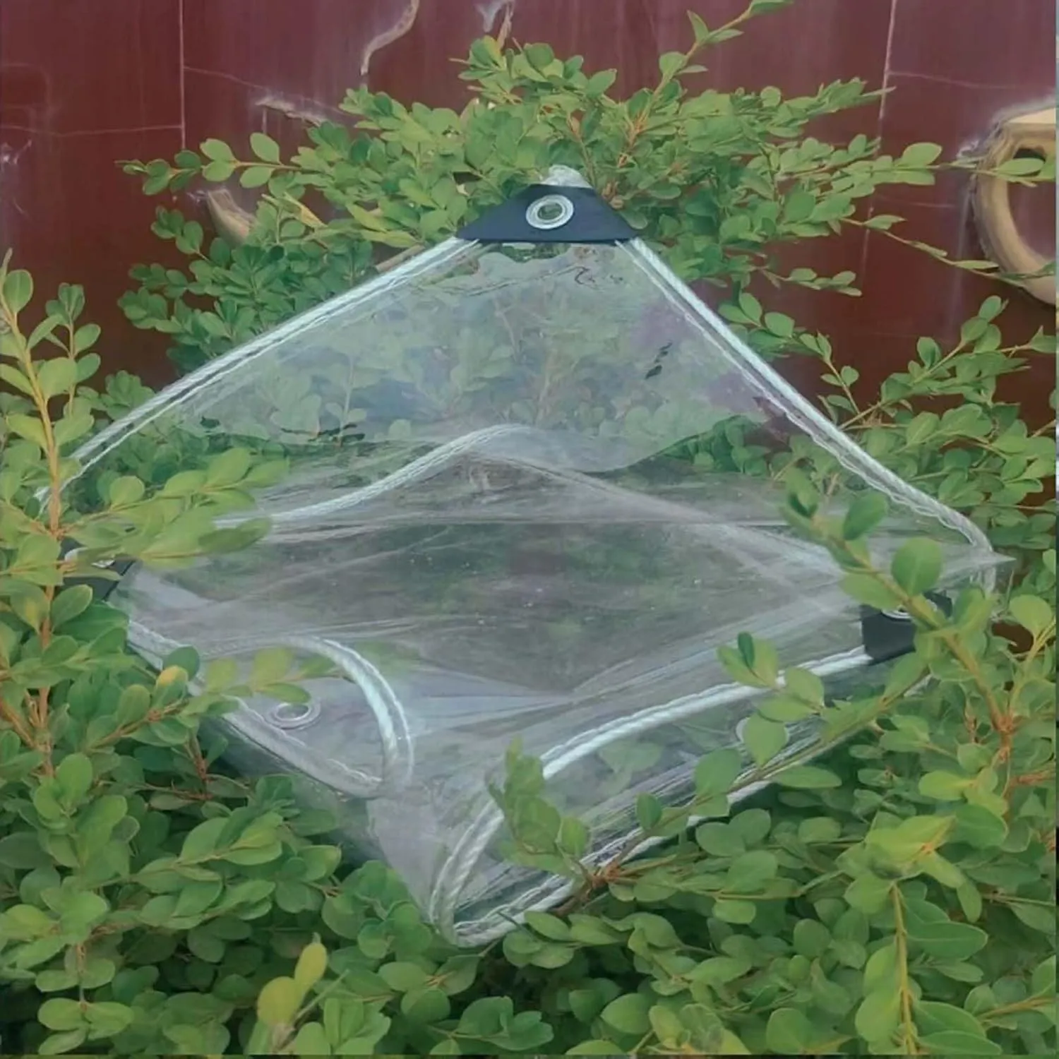 Clear Transparent PVC Heavy Duty Tarps 1.6x9.8ft, Outdoor Waterproof Clear Tarp with Grommets, Clear Tarps Windproof, Rainproof, for Greenhouse, Patio, Porches