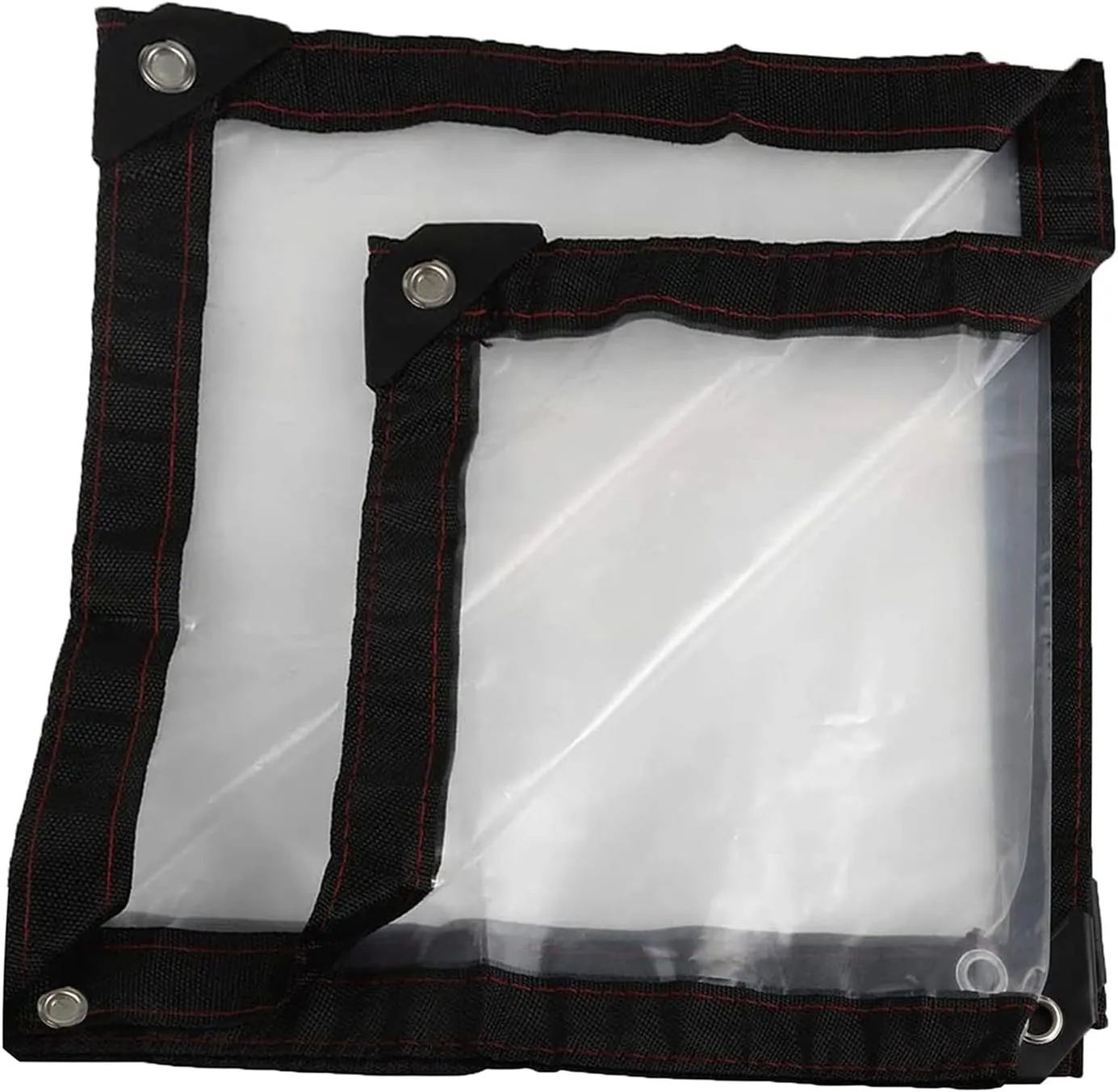Clear Waterproof Cover Tarp Tarpaulin Sheet, 125g/m² Dustproof Rainproof Multi-Purpose Emergency Rain Shelter Anti-Aging Insulation PE Transparent for Outdoor Camping(6.6'x6.6'/2x2m)