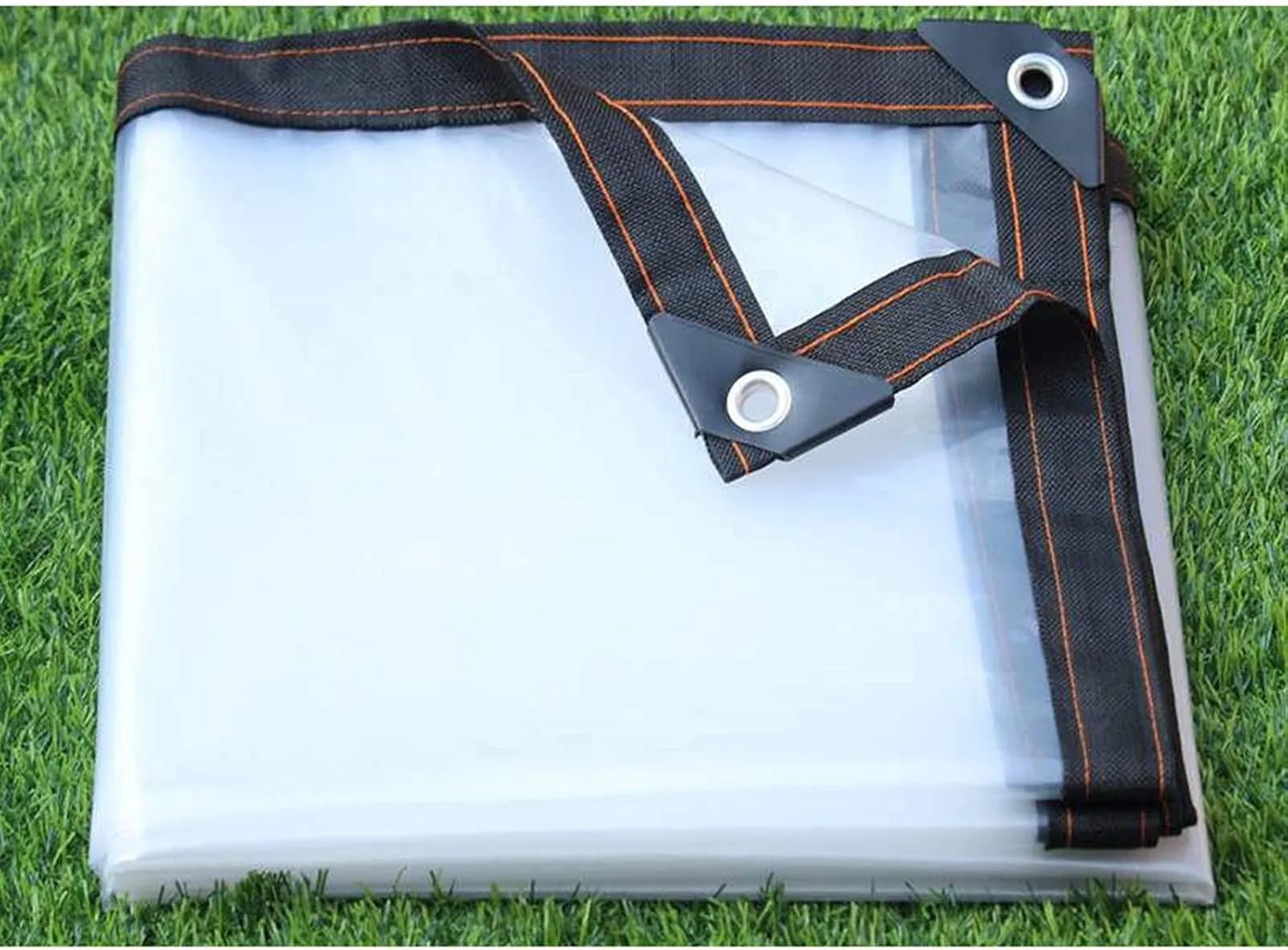 Clear Waterproof Cover Tarp Tarpaulin Sheet, 125g/m² Dustproof Rainproof Multi-Purpose Emergency Rain Shelter Anti-Aging Insulation PE Transparent for Outdoor Camping(6.6'x6.6'/2x2m)