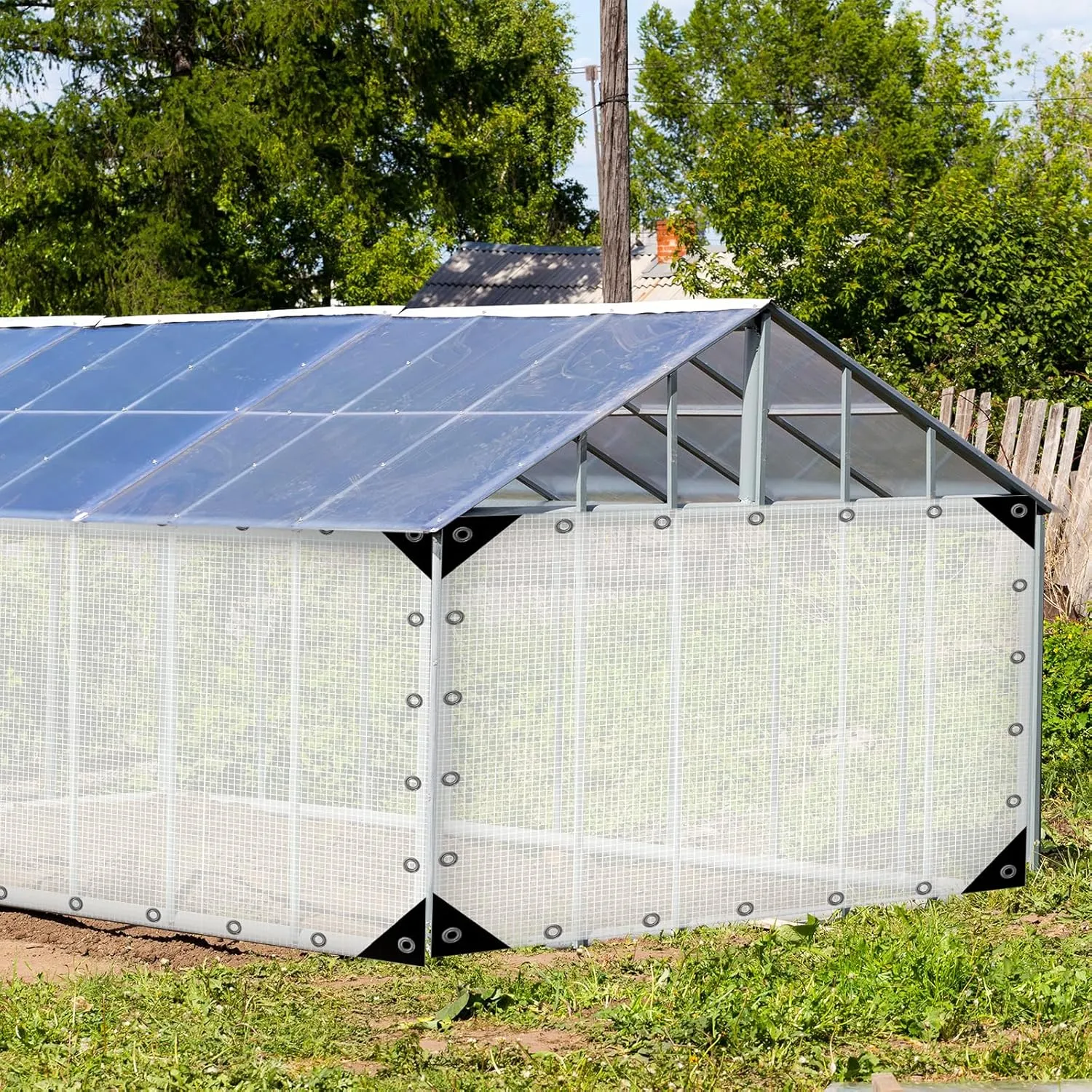 Clear White Tarp Heavy Duty Waterproof 8x10 Feet Clear Greenhouse Tarps with Grommets, 10mil Poly Garden Cover UV Resistant for Patio Greenhouse Outdoor