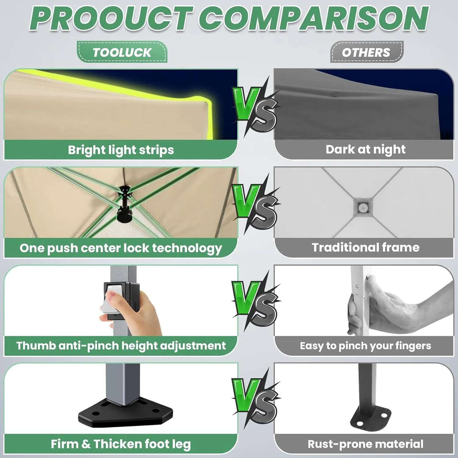 COBIZI 10x30 Pop Up Canopy Tent Without Removable Sidewalls, One Push Party Tent Outdoor Waterproof Event Canopy with Air Vent for Parties Commercial Wedding, 3 Height, Wheeled Bag, Sandbag, Khaki