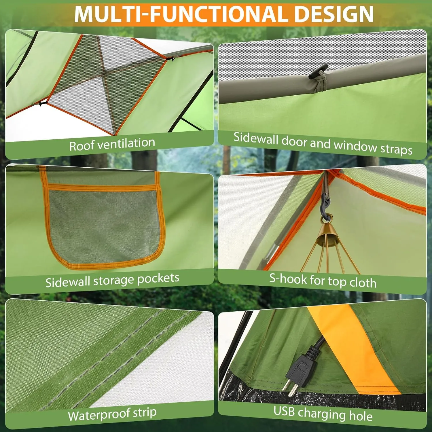 COBIZI Tents for Camping 4/6 Person Camping Tent with Rainfly and Screen, Easy Setup Lightweight Portable Waterproof Outdoor Tent with Carry Bag for Backpacking, Hiking, Family Travel