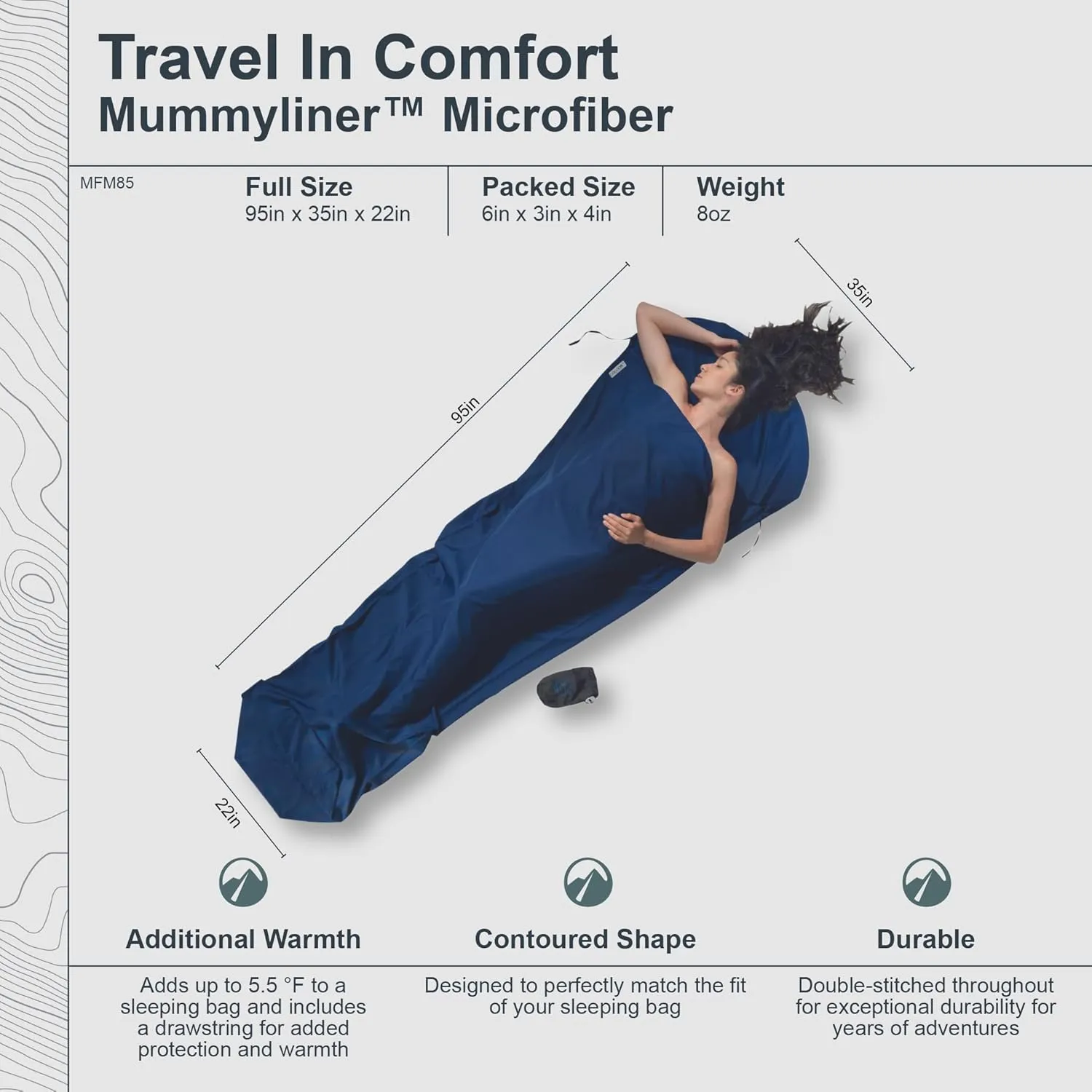 COCOON - Premium - MummyLiner - Microfiber - Cranberry - Regular
