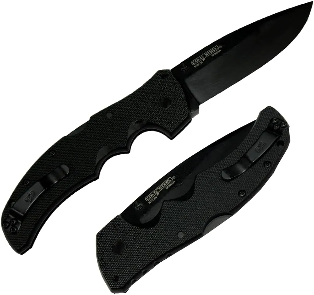 Cold Steel Recon 1 4" S35VN Razor-Sharp Blade 5.375" G-10 Handle Tactical Folding Knife w/Tri-Ad Lock, Ambidextrous Pocket/Belt Clip