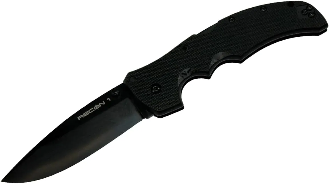 Cold Steel Recon 1 4" S35VN Razor-Sharp Blade 5.375" G-10 Handle Tactical Folding Knife w/Tri-Ad Lock, Ambidextrous Pocket/Belt Clip