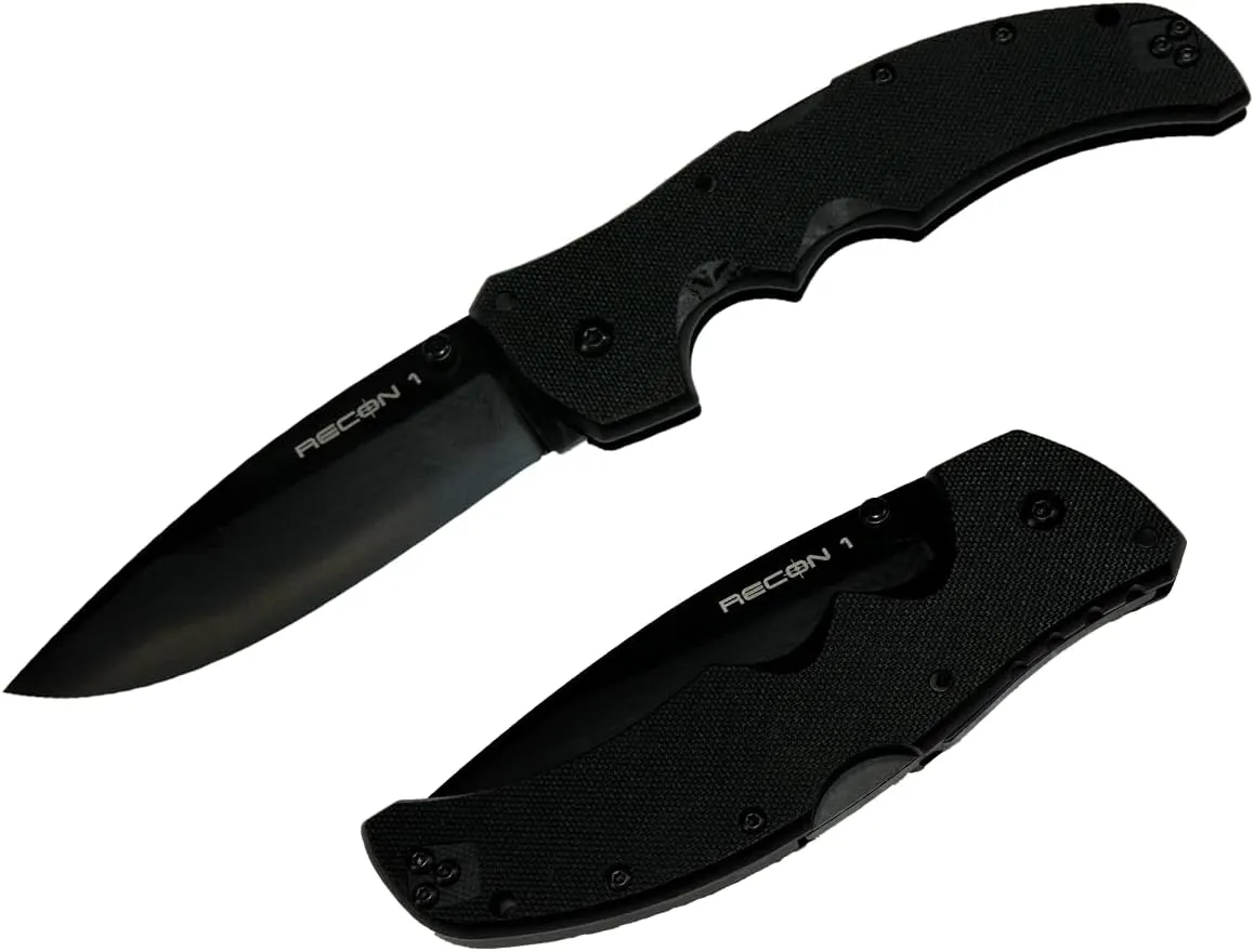 Cold Steel Recon 1 4" S35VN Razor-Sharp Blade 5.375" G-10 Handle Tactical Folding Knife w/Tri-Ad Lock, Ambidextrous Pocket/Belt Clip