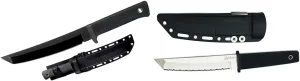 Cold Steel Recon Tanto Fixed Blade Knife with Sheath, SK-5 Steel, 7.0" (49LRT) & Kobun Tactical Fixed Blade Knife with Sheath, Serrated, One Size