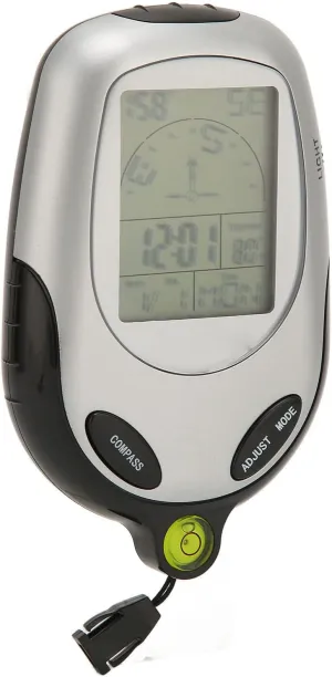 Compact Compass Compact with 360 ° 9 Basic Point Segment Thermometer for Picnic, Camp - Time Screen
