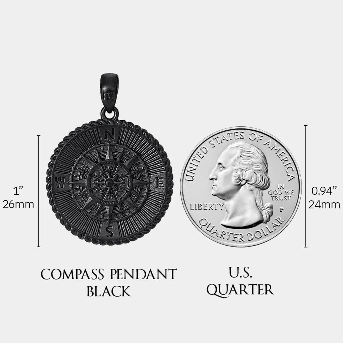 Compass Pendant - Black