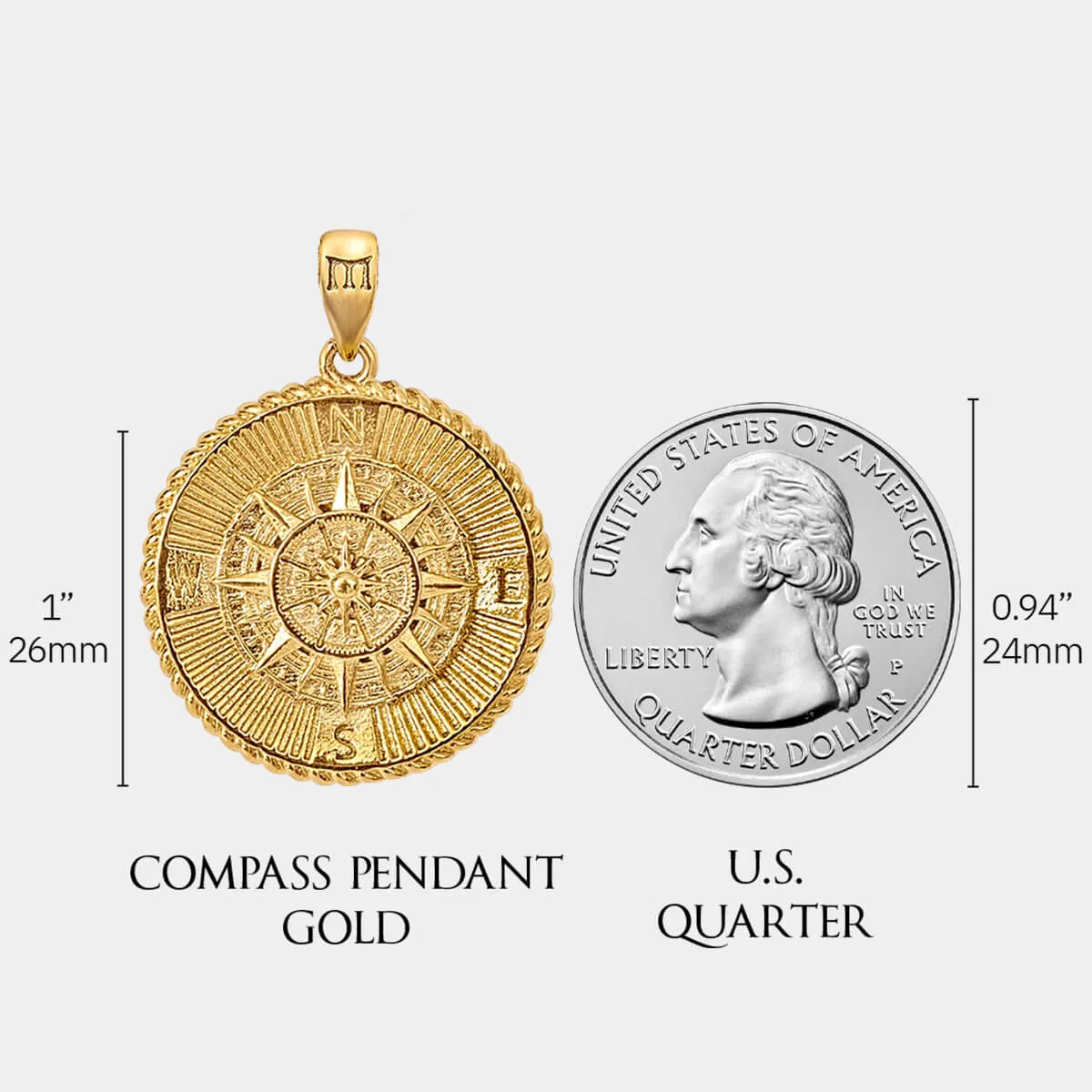 Compass Pendant - Gold
