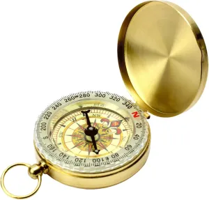 Compass Retro Compass, Portable Compass, Fluorescent Glow Design, Outdoor Navigation Compass Tools for Camping Hiking Riding Durable